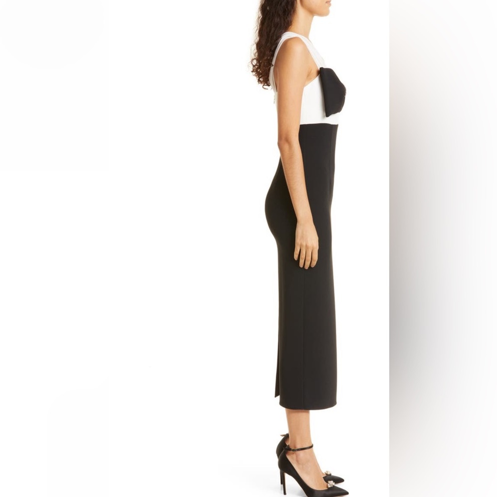 Self-Portrait Bow Cutout Crepe Dress - Picture 3 of 6